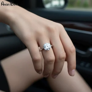 Classic D Moissanite Six Claw Ring