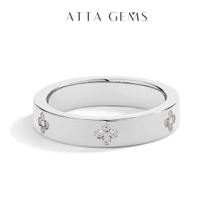 Simple D VVS1 Moissanite S925 Sterling SIlver Band