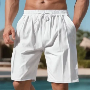 Men Quick Dry Beach Shorts Knee Length Swim Trunks