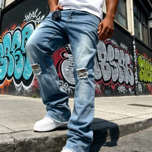 Men's Light Blue Denim Pants