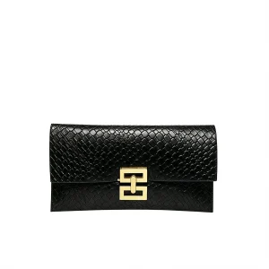 Gold Square Lock Envelope Evening Purse