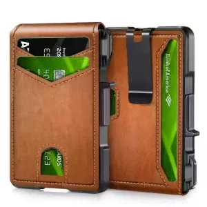 RFID Blocking Metal Credit Card Wallet with Money Clip